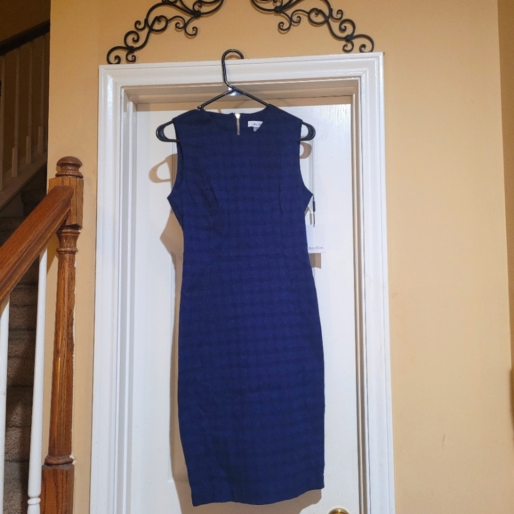 Calvin klein blue black plaid dress tags, never worn. 👗